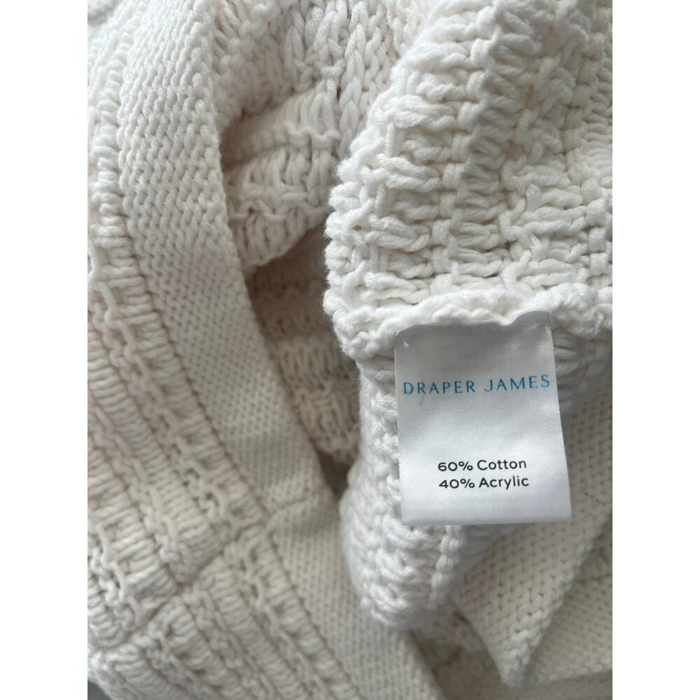Draper James Women's White Knit Cardigan w/ Gold Rose Buttons - Size Large - Picture 6 of 6